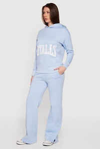 High Waisted Pull On Fleece Sweatpants with Pockets