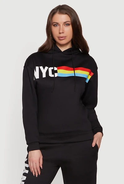 NYC Graphic Long Sleeve Pullover Hoodie