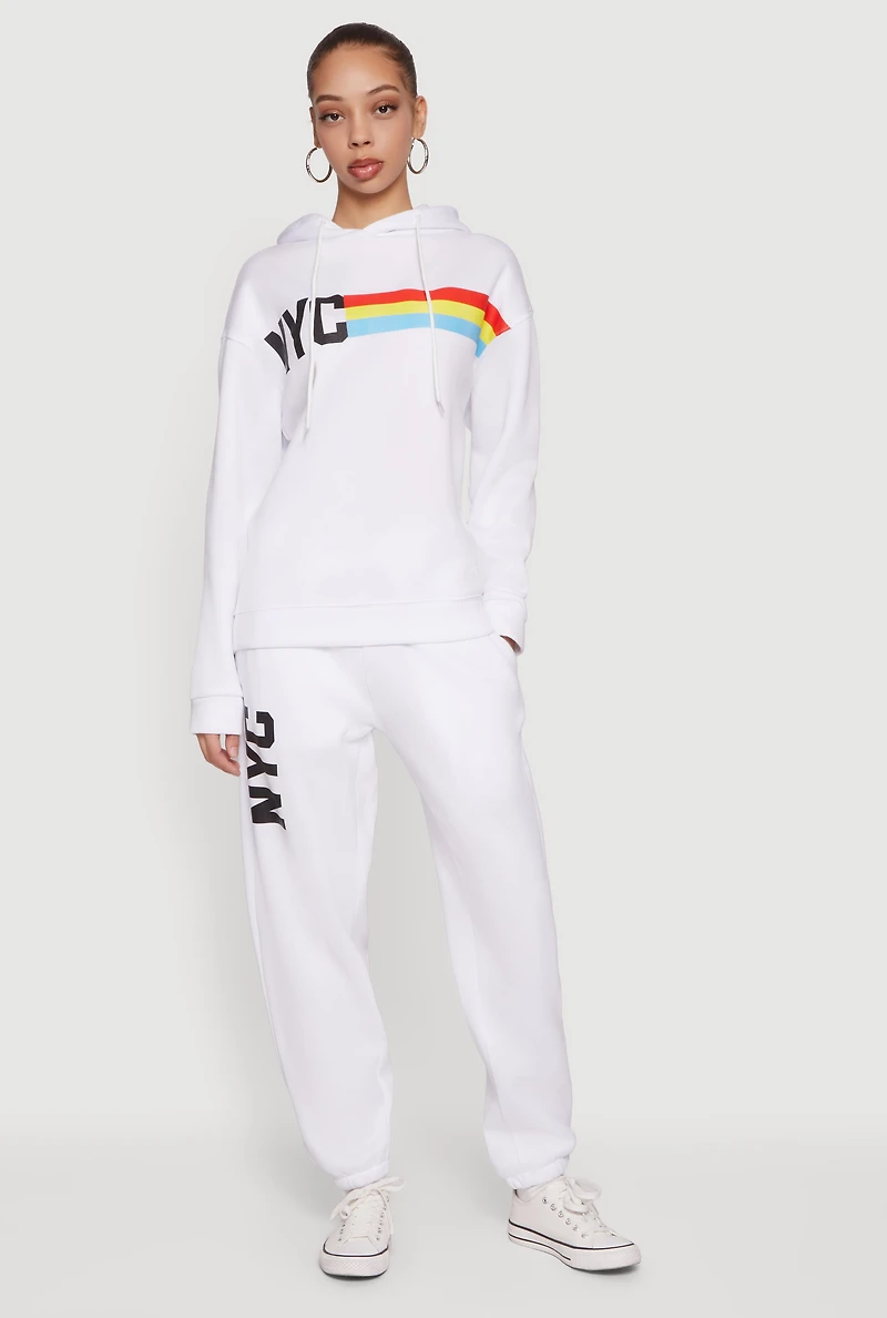 NYC Graphic Long Sleeve Pullover Hoodie