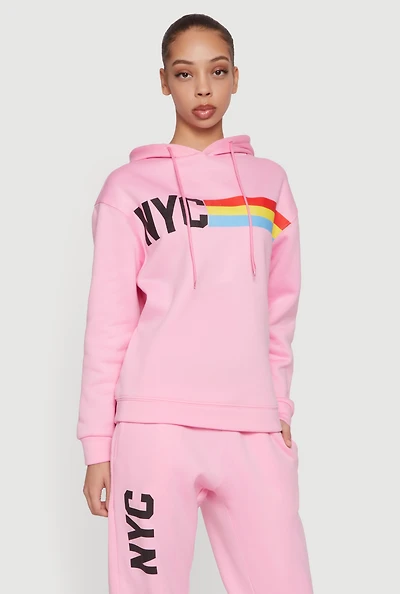 NYC Graphic Long Sleeve Pullover Hoodie