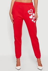 Graffiti Heart Graphic Mid Rise Sweatpants