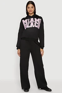 Solid Wide Leg Pull On Sweatpants