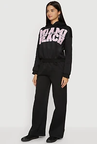 Solid Wide Leg Pull On Sweatpants