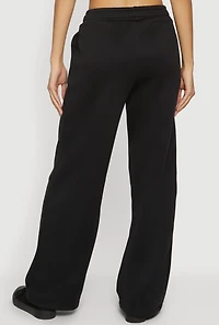 Solid Wide Leg Pull On Sweatpants