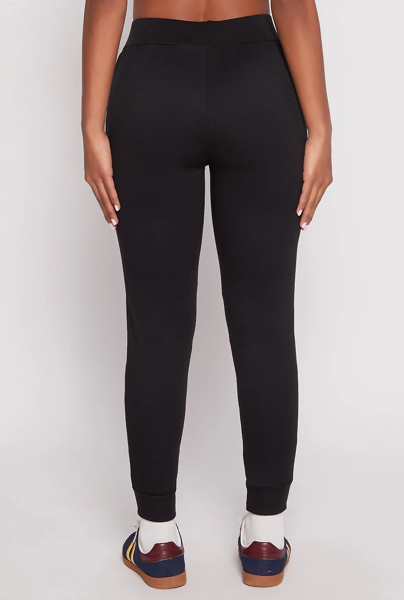 French Terry Pull On High Waisted Joggers