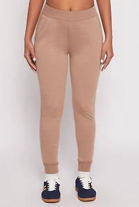 Womens French Terry Pull On High Waisted Joggers,