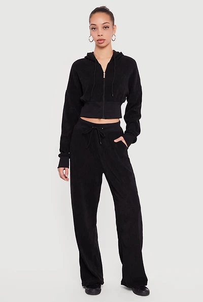 Drawstring Ribbed Knit Pants