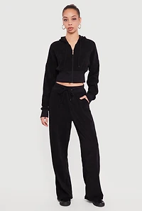 Drawstring Ribbed Knit Pants