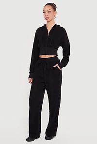 Drawstring Ribbed Knit Pants