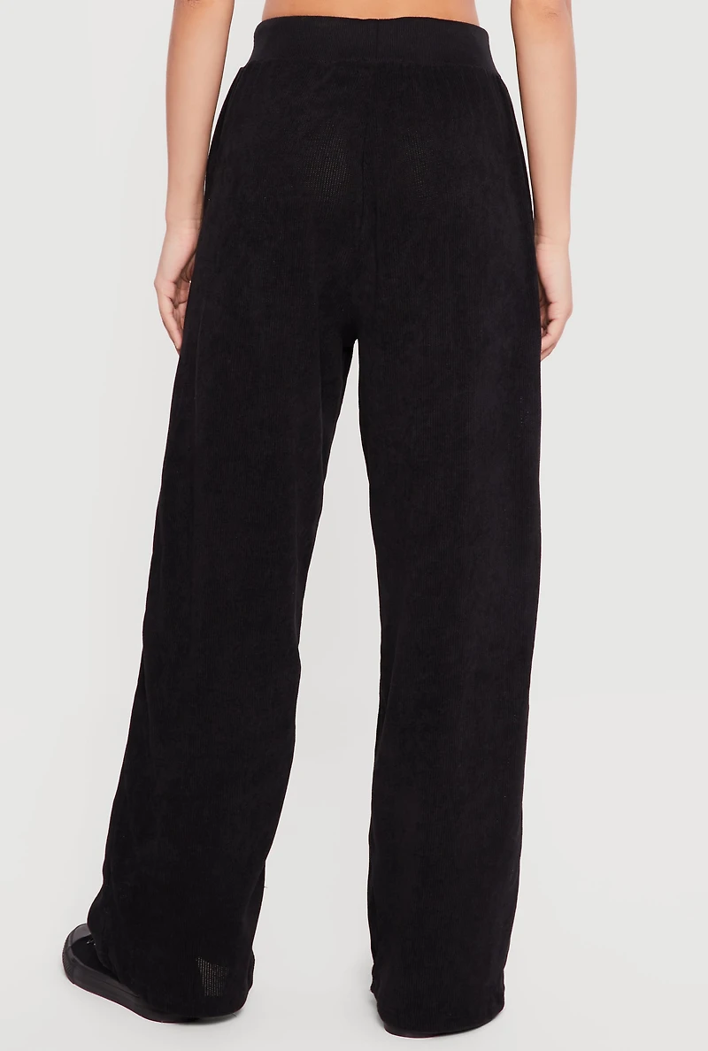 Drawstring Ribbed Knit Pants