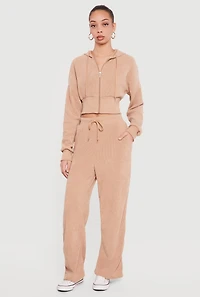 Drawstring Ribbed Knit Pants