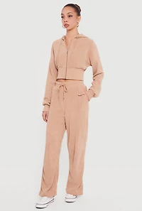 Drawstring Ribbed Knit Pants