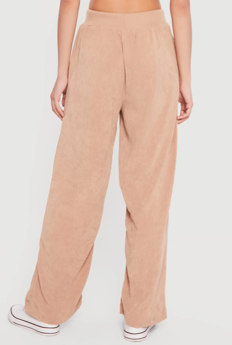 Drawstring Ribbed Knit Pants