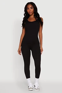 Trendy Sleeveless Crew Neck Skinny Leg Jumpsuit
