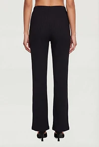 Textured Ribbed Knit Pull On Pants
