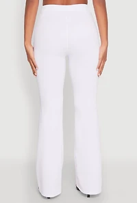 Womens Varsity Stripe High Waisted Pants, White, Size L