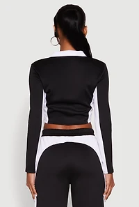 Womens Motorsport Legend Racing Zip Front Crop Top, Black, Size L