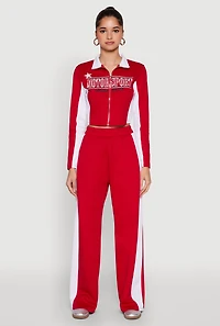Womens Motorsport Legend Racing Zip Front Crop Top, Red, Size L