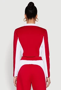 Womens Motorsport Legend Racing Zip Front Crop Top, Red, Size L