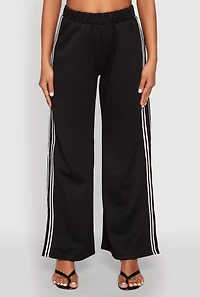 Womens Side Varsity Stripe Pants, Black, Size M