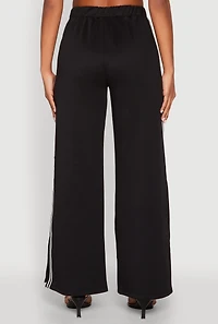 Womens Side Varsity Stripe Pants, Black, Size M