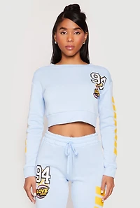 Fleece 94 Love Graphic Cropped Sweatshirt