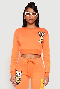 Fleece 94 Love Graphic Cropped Sweatshirt