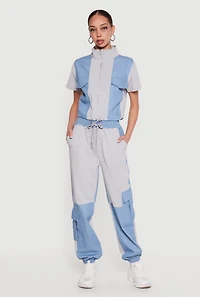 Denim Detail Cargo Joggers