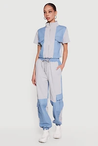 Denim Detail Cargo Joggers