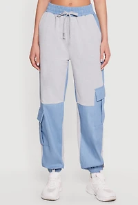 Denim Detail Cargo Joggers