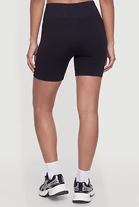 High Waisted Solid Biker Shorts