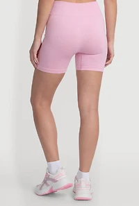 High Waisted Solid Biker Shorts