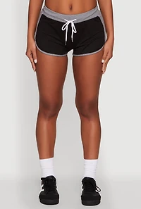 Womens Contrast Trim Dolphin Shorts, M