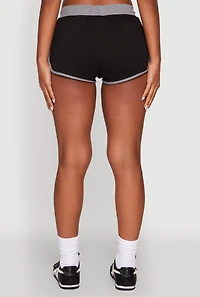 Womens Contrast Trim Dolphin Shorts, Black, Size M