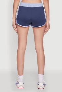 Womens Contrast Trim Dolphin Shorts, Blue, Size S
