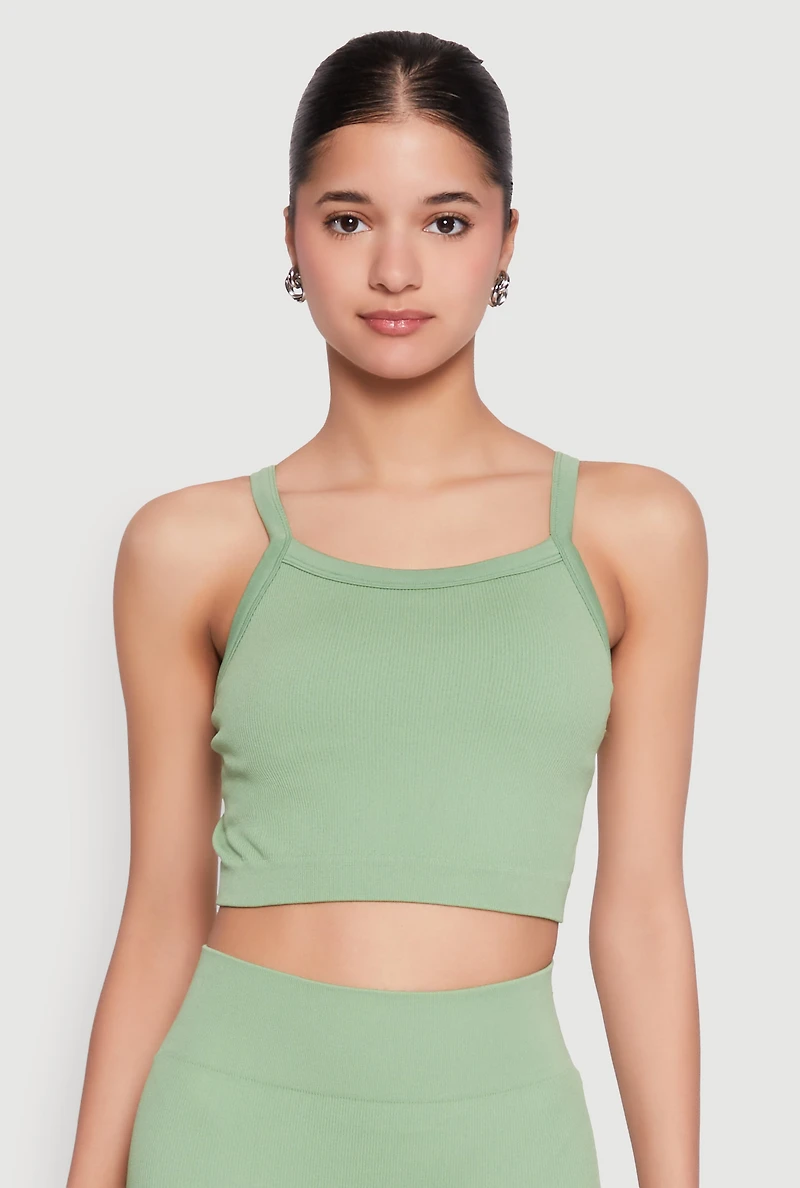 Criss Cross Caged Back Cropped Cami