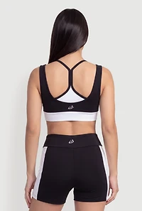 Color Blocked Layered Look Sports Bra