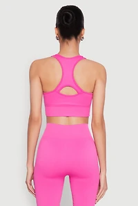 Womens Seamless Zip Front Sports Bra,