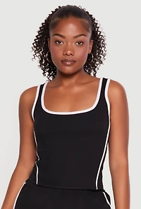 Contrast Piping Tank Top