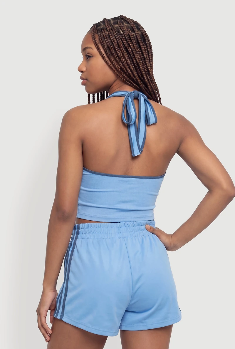 68 Graphic Cropped Halter Top