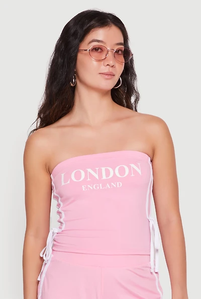 Destination Graphic Crop Tube Top