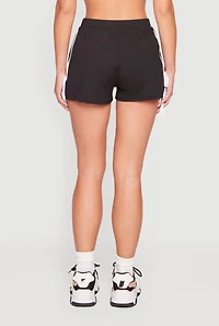 Varsity Stripe Bow Detail High Waisted Shorts