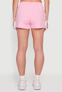Varsity Stripe Bow Detail High Waisted Shorts
