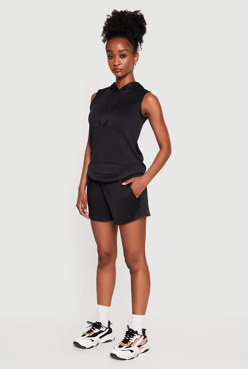 Sleeveless Kangaroo Pocket Hoodie