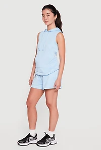 Drawstring Waist Shorts with Side Pockets
