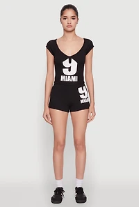 Womens 9 Miami Graphic Top,