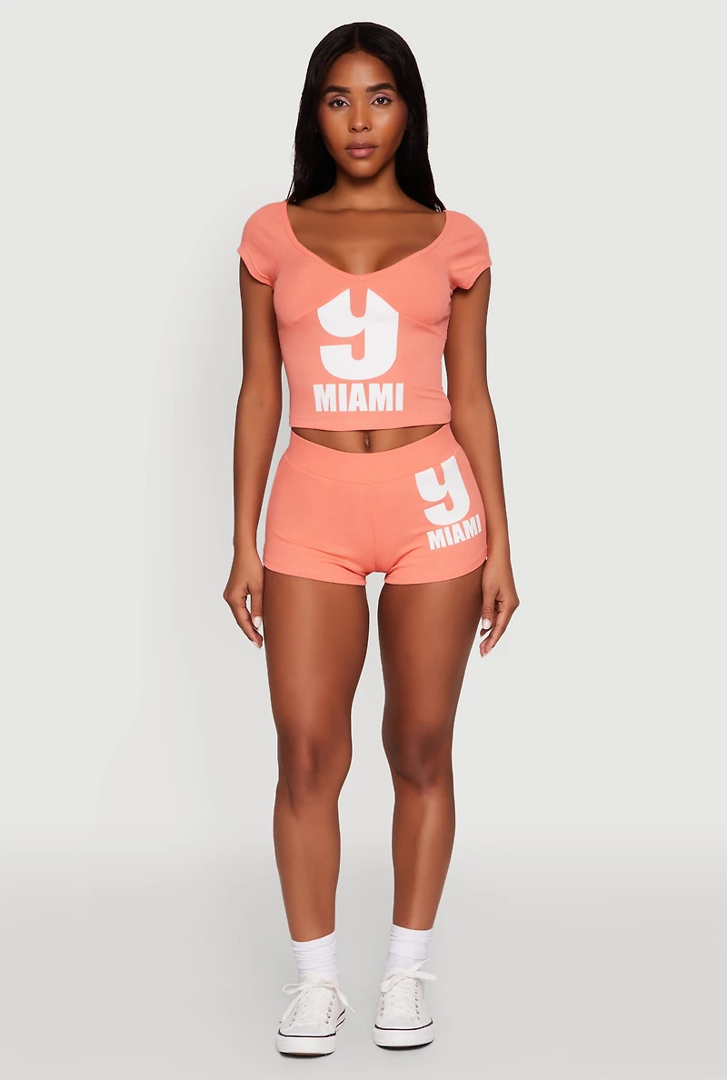 9 Miami Graphic Top