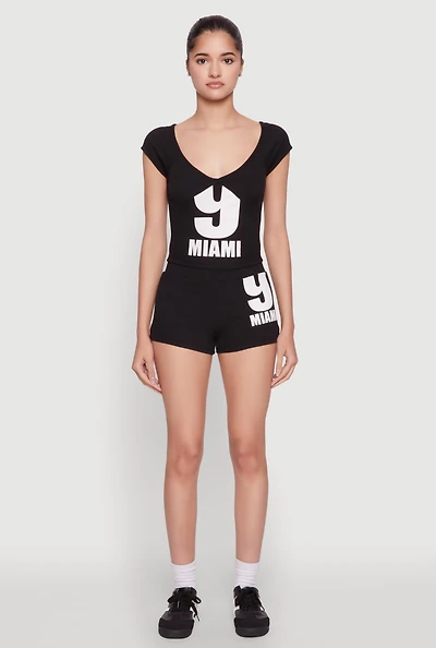 Womens 9 Miami Bike Shorts, Black, Size XL