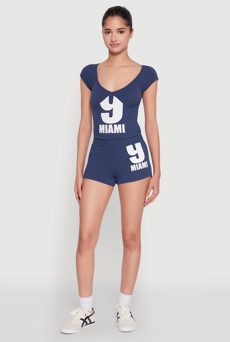 Womens 9 Miami Bike Shorts,