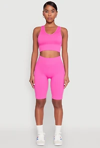 Seamless V Neck Active Crop Top